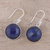 Lapis lazuli dangle earrings, 'Watery World' - 13-Carat Lapis Lazuli Dangle Earrings from India