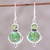 Peridot dangle earrings, 'Lively Harmony' - Green Peridot Dangle Earrings from India thumbail