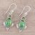 Peridot dangle earrings, 'Lively Harmony' - Green Peridot Dangle Earrings from India (image 2b) thumbail