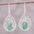 Peridot dangle earrings, 'Verdant Sparkle' - Peridot and Teardrop Green Turquoise Earrings from India