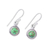 Sterling silver and composite turquoise dangle earrings, 'Adorable Moon in Green' - Sterling Silver and Green Composite Turquoise Earrings