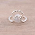 Rainbow moonstone cocktail ring, 'Morning Rainbow' - Handmade Rainbow Moonstone Cocktail Ring from India