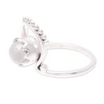 Rainbow moonstone cocktail ring, 'Morning Rainbow' - Handmade Rainbow Moonstone Cocktail Ring from India