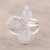 Rainbow moonstone cocktail ring, 'Triple Elegance' - Three-Stone Rainbow Moonstone Cocktail Ring from India