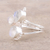 Rainbow moonstone cocktail ring, 'Triple Elegance' - Three-Stone Rainbow Moonstone Cocktail Ring from India