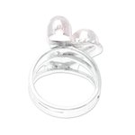 Rainbow moonstone cocktail ring, 'Triple Elegance' - Three-Stone Rainbow Moonstone Cocktail Ring from India