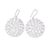 Rhodium plated sterling silver dangle earrings, 'Sparkling Circles' - Rhodium Plated Sterling Silver and CZ Dangle Earrings