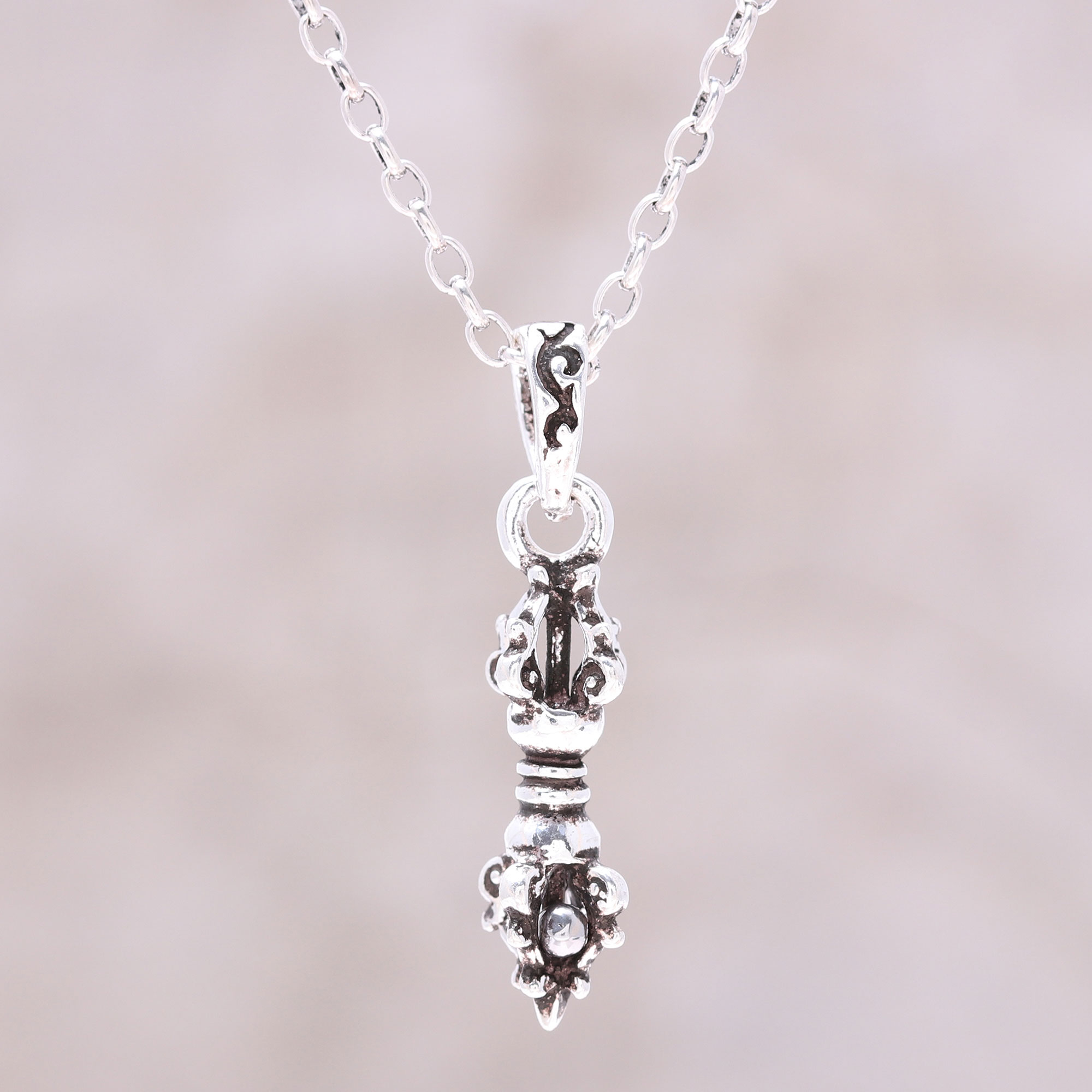 Sterling Silver Talisman Pendant Necklace from India - Powerful ...