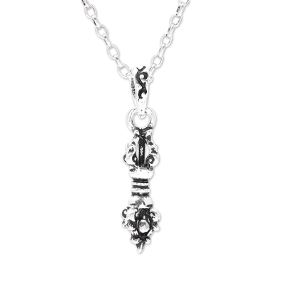 Sterling Silver Talisman Pendant Necklace from India