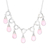 Rose quartz pendant necklace, 'Delightful Dance' - Rose Quartz Linked Pendant Necklace from India thumbail