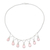Rose quartz pendant necklace, 'Delightful Dance' - Rose Quartz Linked Pendant Necklace from India