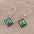 Sterling silver dangle earrings, 'Chic Kites' - Green Composite Turquoise and Silver Dangle Earrings