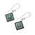 Sterling silver dangle earrings, 'Chic Kites' - Green Composite Turquoise and Silver Dangle Earrings