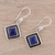 Lapis lazuli dangle earrings, 'Chic Kites' - Blue Lapis Lazuli Square Dangle Earrings from India