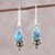 Citrine dangle earrings, 'Sunny Dew' - Citrine and Composite Turquoise Dangle Earrings from India