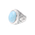 Larimar cocktail ring, 'Oval Enigma' - Larimar and Sterling Silver Cocktail Ring Crafted in India thumbail