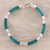 Onyx link bracelet, 'Sea Ribbons' - Handcrafted Green Onyx and Sterling Silver Link Bracelet (image 2) thumbail