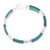 Onyx link bracelet, 'Sea Ribbons' - Handcrafted Green Onyx and Sterling Silver Link Bracelet thumbail