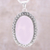 Rose quartz pendant necklace, 'Fairest Beauty' - Large Oval Rose Quartz and Sterling Silver Pendant Necklace (image 2) thumbail