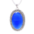 Chalcedony pendant necklace, 'Fairest Sky' - Large Blue Chalcedony and Sterling Silver Pendant Necklace thumbail