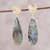 Gold accented labradorite dangle earrings, 'Northern Drops' - Gold Plated 28-Carat Labradorite Earrings from India (image 2) thumbail