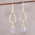 Gold plated labradorite dangle earrings, 'Dancing Frames' - 18k Gold Plated Labradorite Dangle Earrings from India (image 2) thumbail
