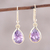 Gold plated amethyst dangle earrings, 'Fantastic Drops' - Gold Plated 4-Carat Amethyst Dangle Earrings from India (image 2) thumbail