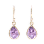 Gold plated amethyst dangle earrings, 'Fantastic Drops' - Gold Plated 4-Carat Amethyst Dangle Earrings from India