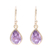Gold plated amethyst dangle earrings, 'Fantastic Drops' - Gold Plated 4-Carat Amethyst Dangle Earrings from India thumbail