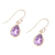 Gold plated amethyst dangle earrings, 'Fantastic Drops' - Gold Plated 4-Carat Amethyst Dangle Earrings from India (image 2c) thumbail