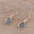 Gold plated labradorite dangle earrings, 'Fantastic Drops' - Gold Plated 4-Carat Labradorite Dangle Earrings from India (image 2b) thumbail