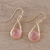 Gold plated rose quartz dangle earrings, 'Fantastic Cradles' - Gold Plated Rose Quartz Dangle Earrings from India (image 2b) thumbail