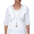 Cotton bolero, 'Zari Elegance in White' - White Cotton Bolero with Zari Embroidery from India (image 2b) thumbail