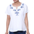 Viscose blouse, 'Demure Beauty' - White Viscose Blouse with Embroidery from India (image 2b) thumbail