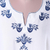 Viscose blouse, 'Demure Beauty' - White Viscose Blouse with Embroidery from India (image 2d) thumbail