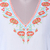 Viscose tunic, 'Floral Burst' - Viscose Tunic with Orange Floral Embroidery from India (image 2f) thumbail
