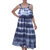 Tie-dyed cotton dress, 'Summer Fantasy' - Tie-Dyed Striped Cotton Dress in Navy from India