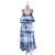 Tie-dyed cotton dress, 'Summer Fantasy' - Tie-Dyed Striped Cotton Dress in Navy from India