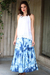 Tie-dyed cotton skirt, 'Azure Joy' - Tie-Dyed Cotton Skirt in Azure from India