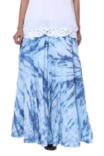 Tie-dyed cotton skirt, 'Azure Joy' - Tie-Dyed Cotton Skirt in Azure from India