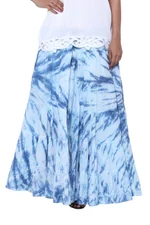 Tie-dyed cotton skirt, 'Azure Joy' - Tie-Dyed Cotton Skirt in Azure from India