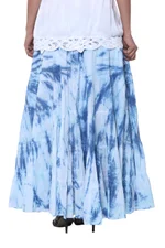 Tie-dyed cotton skirt, 'Azure Joy' - Tie-Dyed Cotton Skirt in Azure from India