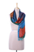 Ikat silk scarf, 'Ikat Taste' - Colorful Ikat Handwoven Silk Scarf from India