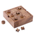 Wood 2-in-1 board game, 'Indoor Fun' - Wood and Glass 2-in-1 Board Game from India (image 2a) thumbail