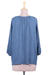 Beaded tunic blouse, 'Jodhpur Blossom' - Embroidered Hand Beaded Blue Floral Tunic Top from India (image 2b) thumbail