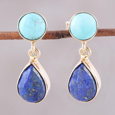 Unicef Market Lapis Lazuli Gold Plated Sterling Silver Dangle Lapis Lazuli Gold Plated Sterling Silver Dangle Earrings Tide Pools