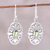 Pendientes colgantes de peridoto, 'Encantamiento verde' - Pendientes colgantes de peridoto y plata de ley 925 de la India