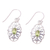 Peridot dangle earrings, 'Green Enchantment' - Peridot and 925 Sterling Silver Dangle Earrings from India
