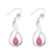 Ruby dangle earrings, 'Fiery Dance' - Swirl Motif Ruby Dangle Earrings from India