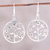 Sterling silver dangle earrings, 'Floral Windows' - Openwork Floral Sterling Silver Dangle Earrings from India
